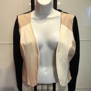New black, tan cream jacket